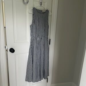 Sleeveless Black and White Gingham Checkered Dress